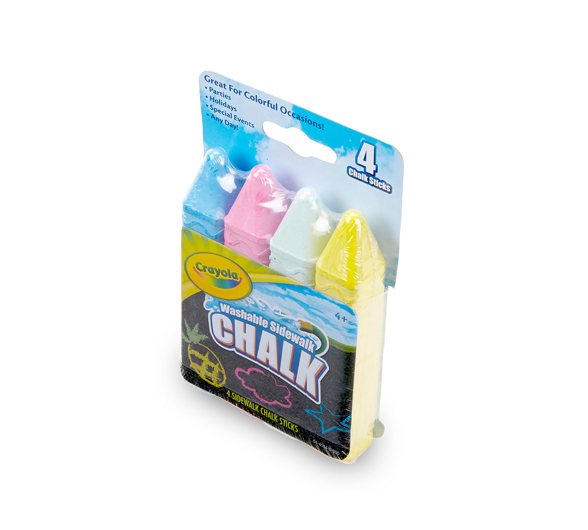 Washable Sidewalk Chalk, 4 Count - US 1629