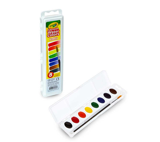 Semi-Moist Watercolor Paints, 8 count - US 7635