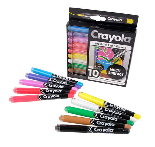 Brush Tip Acrylic Paint Markers, 10 count - US 5956