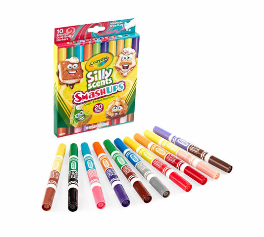 Dual-Ended Silly Scents Smash Ups Washable Markers, Broad Line, 10 Count - US 6258