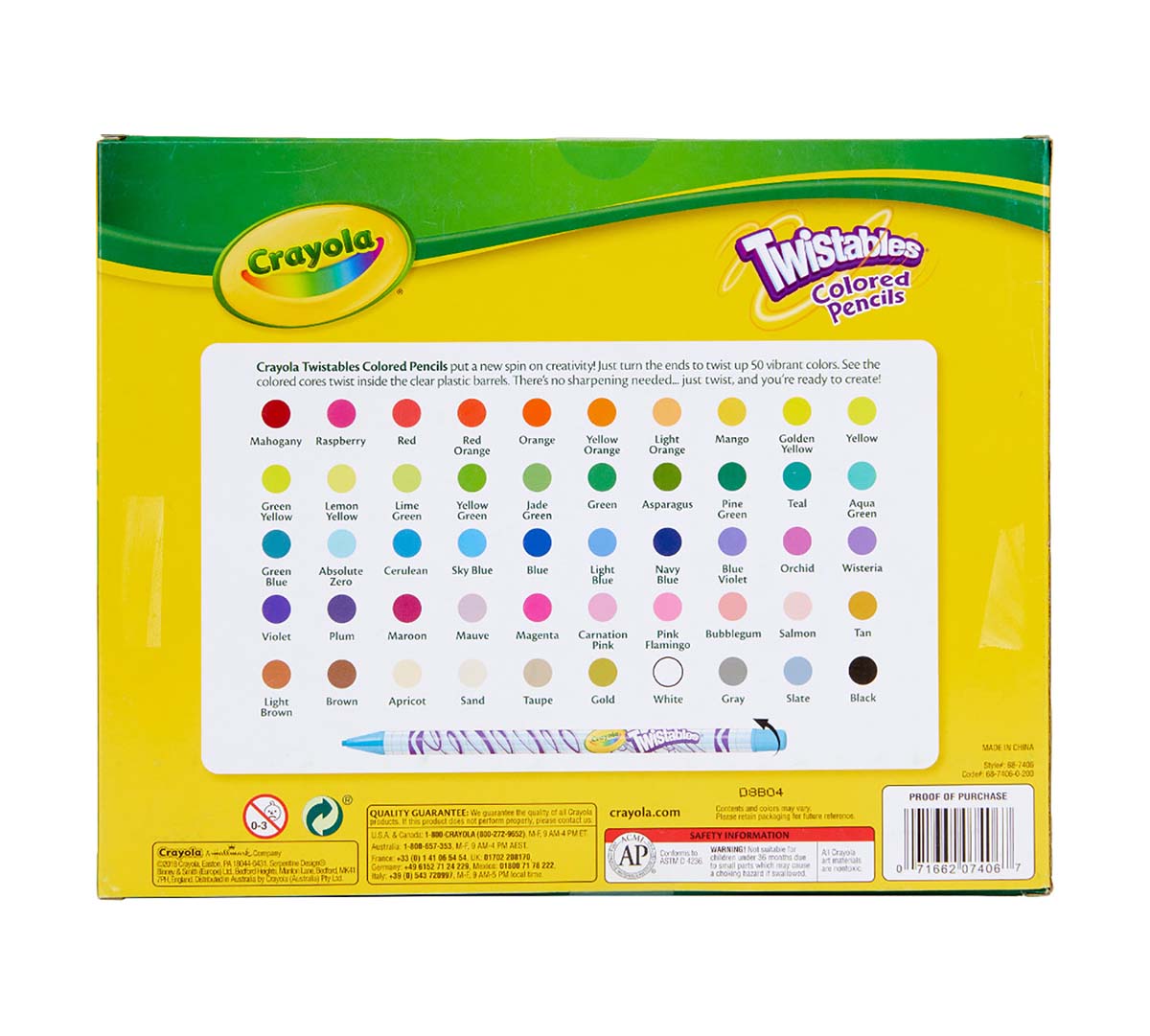 Twistables Colored Pencils, 50 Count - US 7233