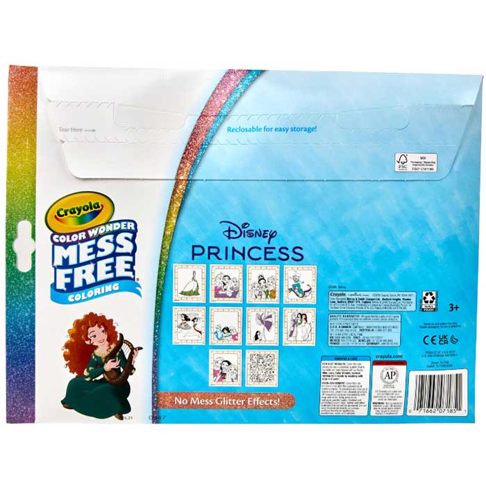 Color Wonder Mess Free Disney Princess Glitter Coloring Pages & Markers - US 9299