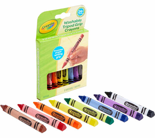 Washable Triangular Grip Crayons, 8 Count - US 3398