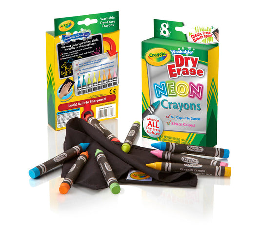 Neon Dry Erase Crayons, 8 Count - US 5652