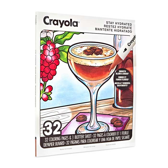 Stay Hydrated Adult Coloring Book, 32 Pgs - US 8381