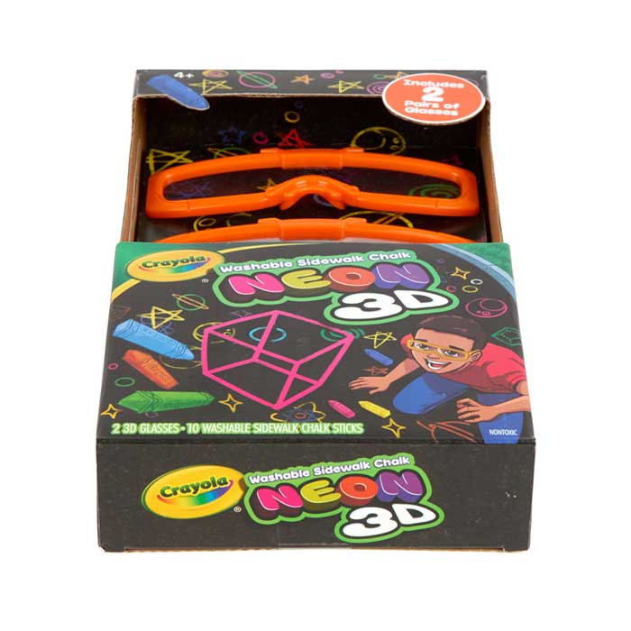 Washable Sidewalk Chalk, Neon 3D - US 0238