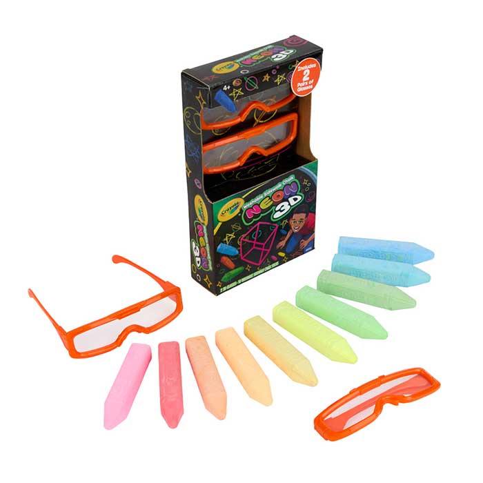 Washable Sidewalk Chalk, Neon 3D - US 0238