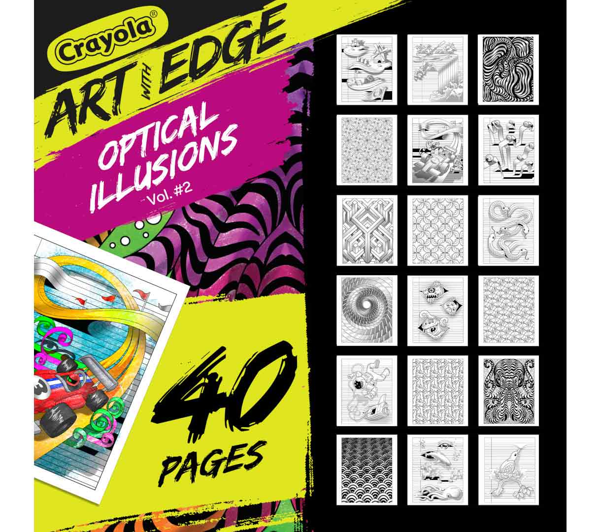 Art with Edge, Optical Illusions Coloring Pages, Volume 2 - US 9312