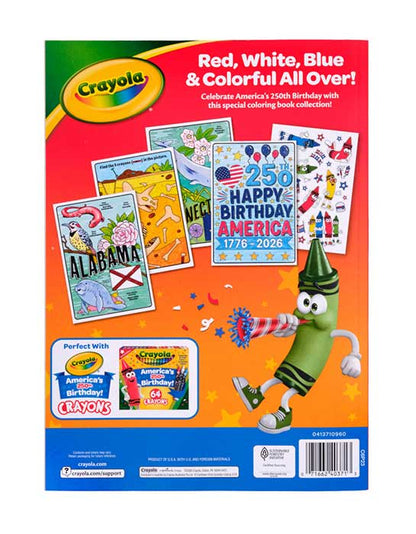 America's 250th Birthday Coloring Book, 96 pages - US 1274