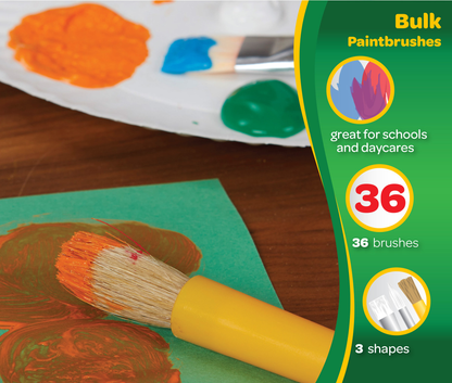 Large Variety Paint Brushes Classpack, 36 Count - US 0729