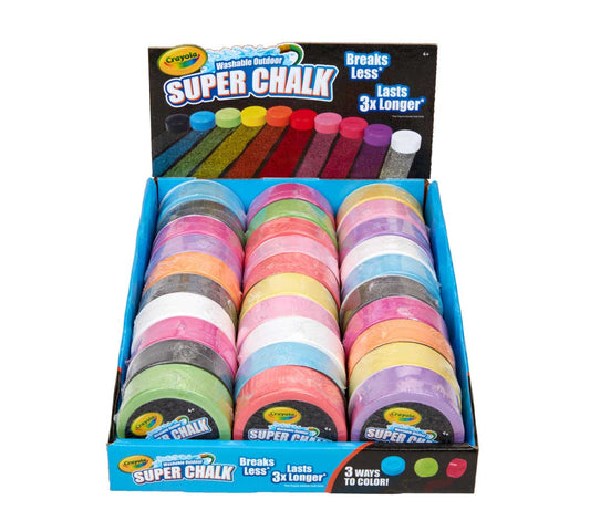 Outdoor Super Chalk, 30 Count Durable & Washable Sidewalk Chalk Pucks - US 9711
