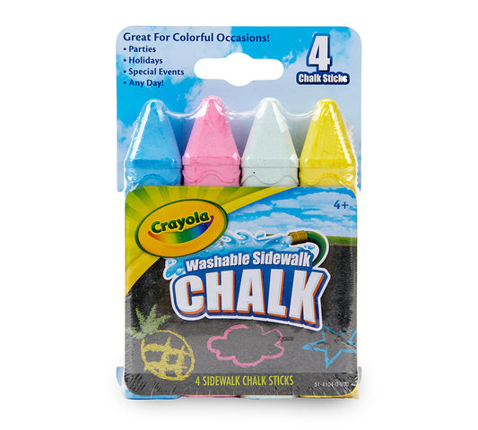 Washable Sidewalk Chalk, 4 Count - US 1629