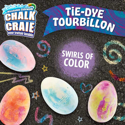 Washable Sidewalk Chalk Eggs, Tie-Dye, 6 Count - US 8297