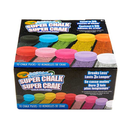 Washable Sidewalk Super Chalk, 10 count - US 6115