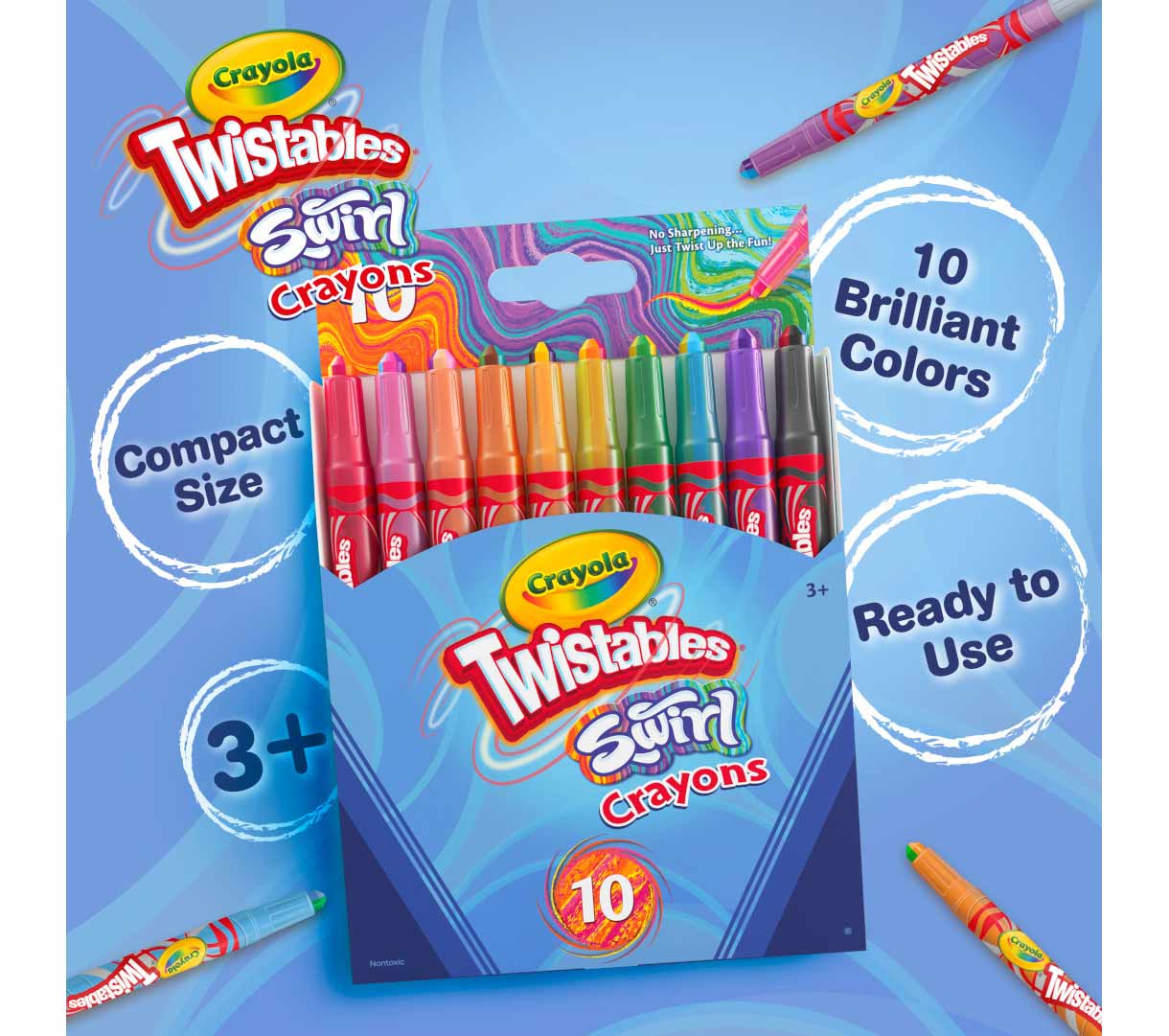 Swirl Twistables Mini Crayons, 10 Count - US 9828
