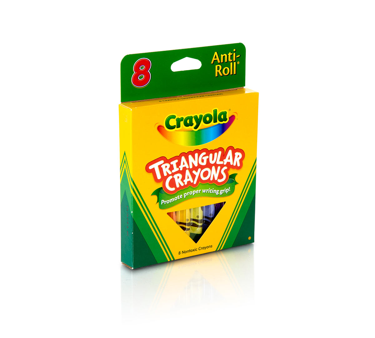 Anti-Roll Triangular Crayons 8 ct. - US 2545