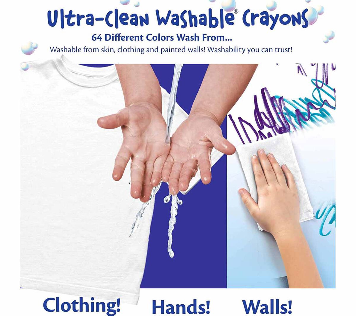 Ultra-Clean Washable Crayons, 64 count, 2 Pack Bulk Set - US 9184