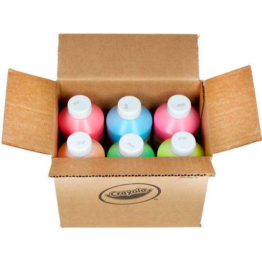 Fluorescent Tempera Paint, 6 Count 16 Ounce Bottles - US 1936