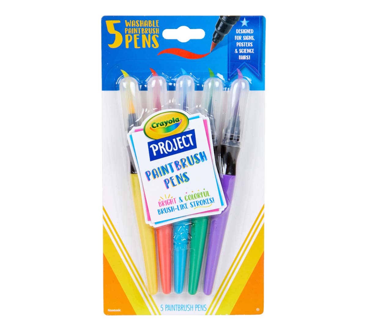 Crayola Project Paint Brush Pens, 5 Count - US 3029