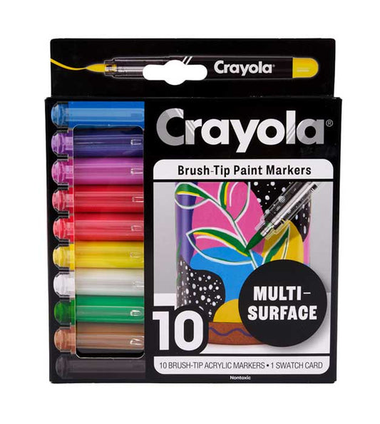 Brush Tip Acrylic Paint Markers, 10 count - US 5956