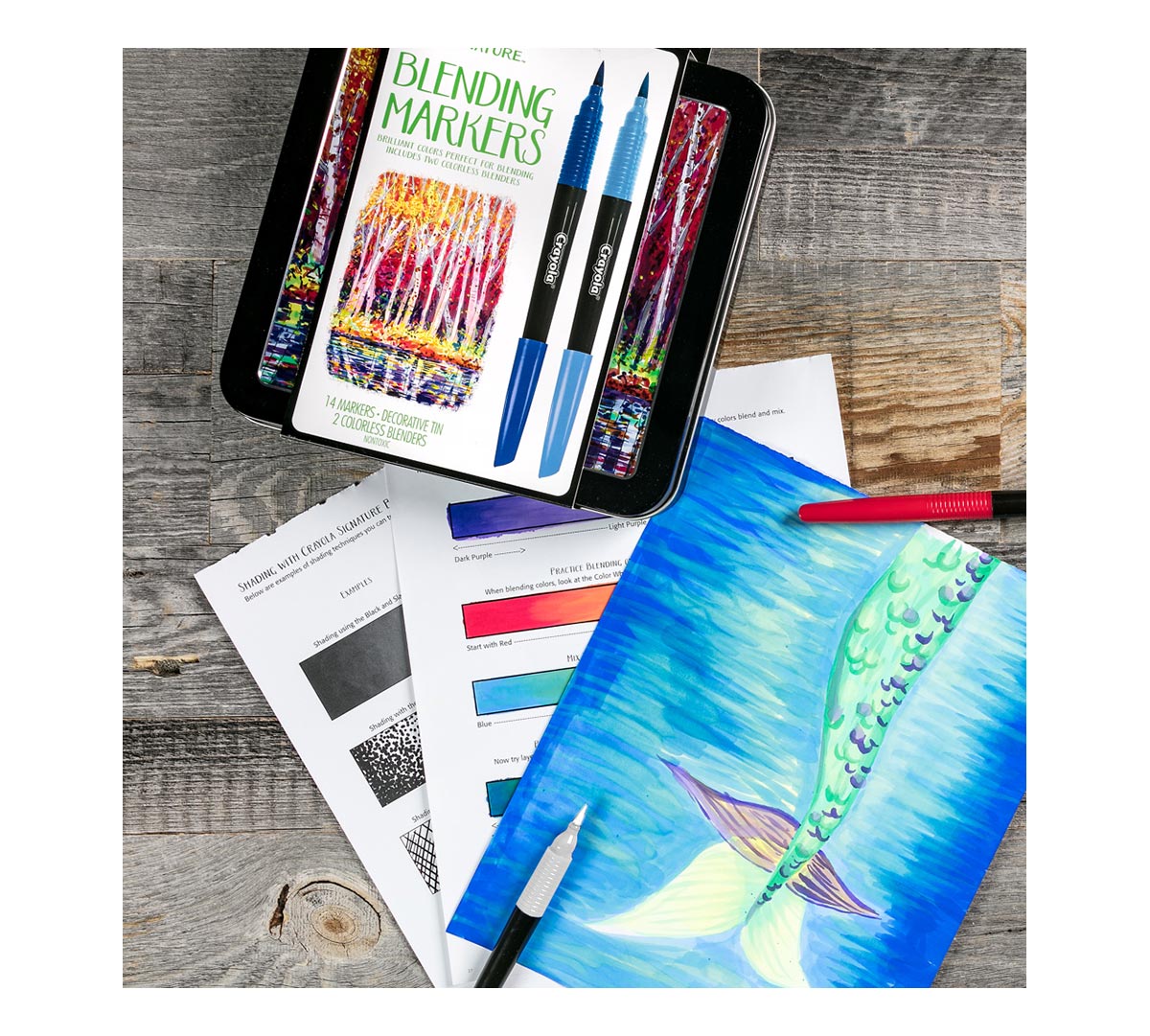 Signature Blending Markers with Tin, 16 Count - US 2360