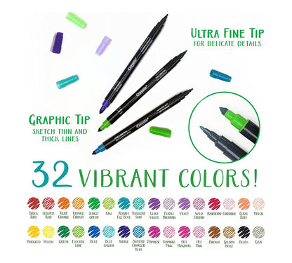 Signature Sketch & Detail Dual Ended Markers, 16 Count - US 6534