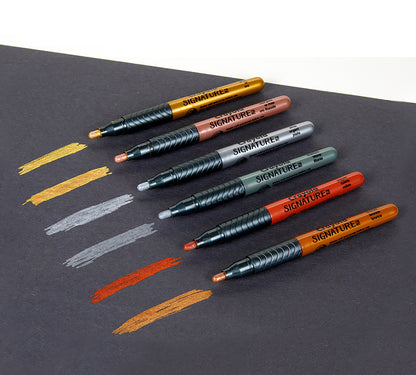 Signature Metallic Permanent Markers, 6 Count - US 1203