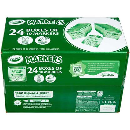 Bulk Marker Set, 24 Boxes of 10 Colors - US 2943