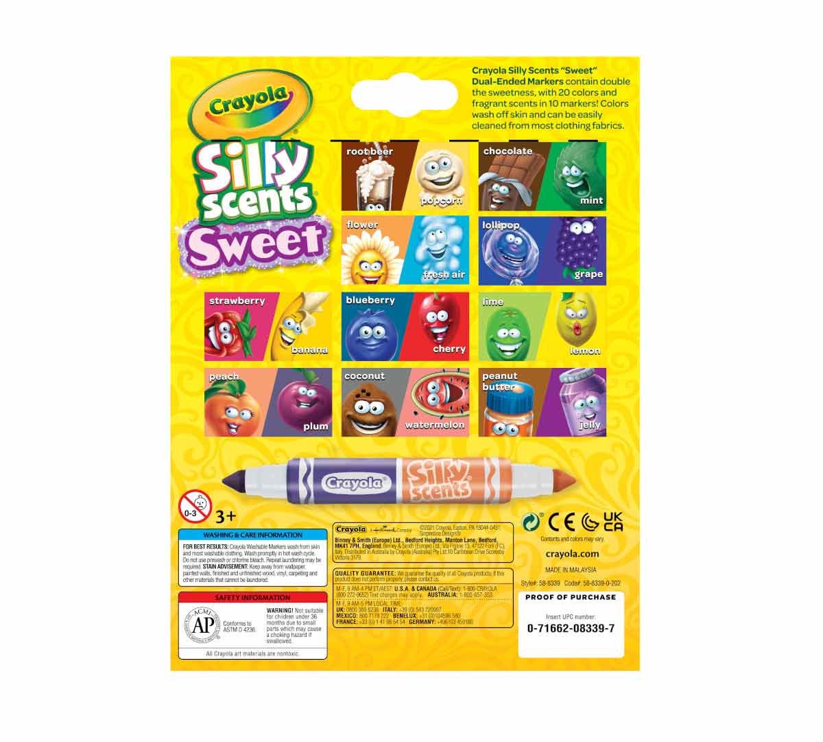 Silly Scents Sweet Dual-Ended Markers, 10 Count - US 0105