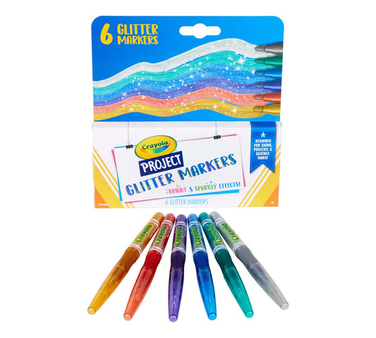 Crayola Project Glitter Markers, 6 Count - US 1003