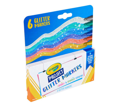 Crayola Project Glitter Markers, 6 Count - US 1003