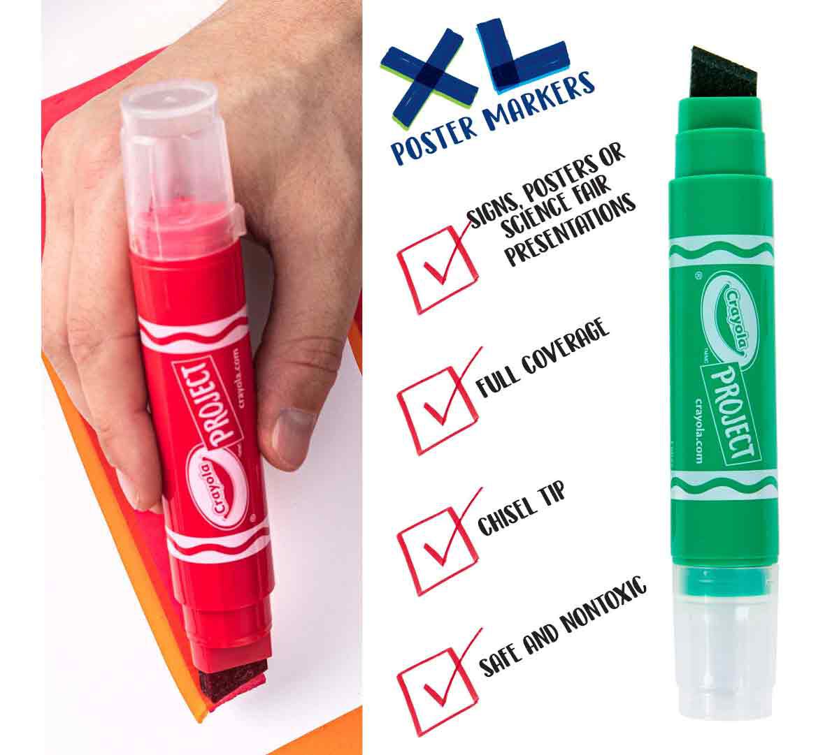 XL Poster Markers, Classic Colors, 4 Count - US 9088
