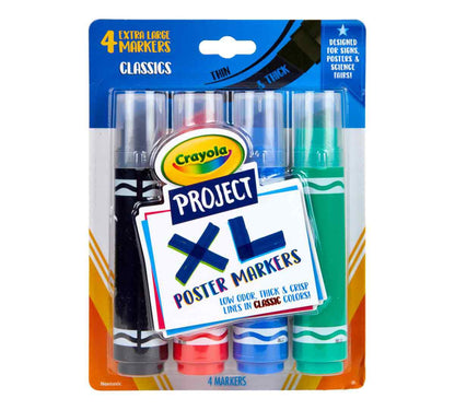 XL Poster Markers, Classic Colors, 4 Count - US 9088