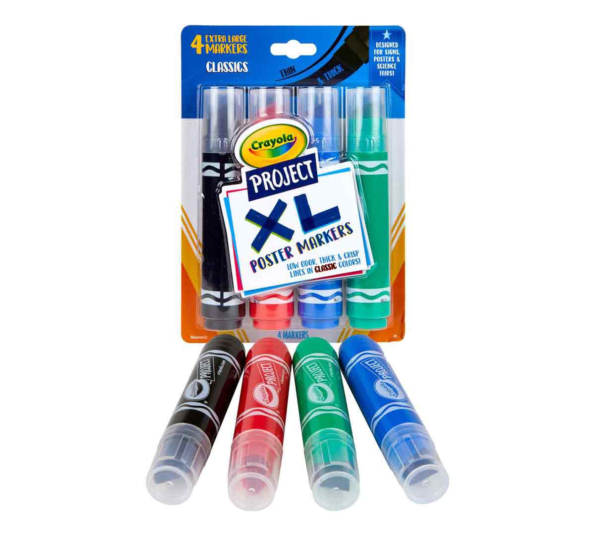 XL Poster Markers, Classic Colors, 4 Count - US 9088