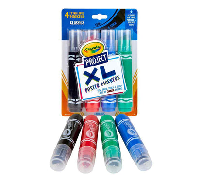 XL Poster Markers, Classic Colors, 4 Count - US 9088