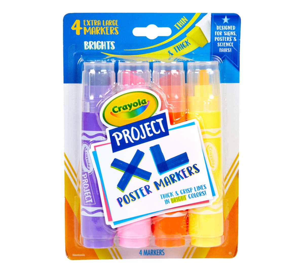 XL Poster Markers, Bright Colors, 4 Count - US 7396