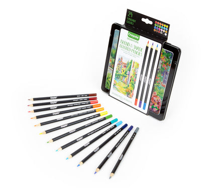 Signature Blend & Shade Colored Pencils with Tin, 24 Count - US 3868