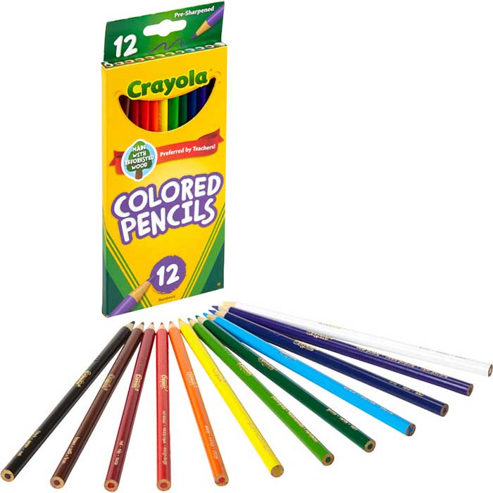 Bulk Colored Pencil Set, 24 Boxes of 12 Colors - US 0684