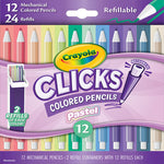 Clicks Mechanical Colored Pencil Set, 12 Pastel Colors - US 8590