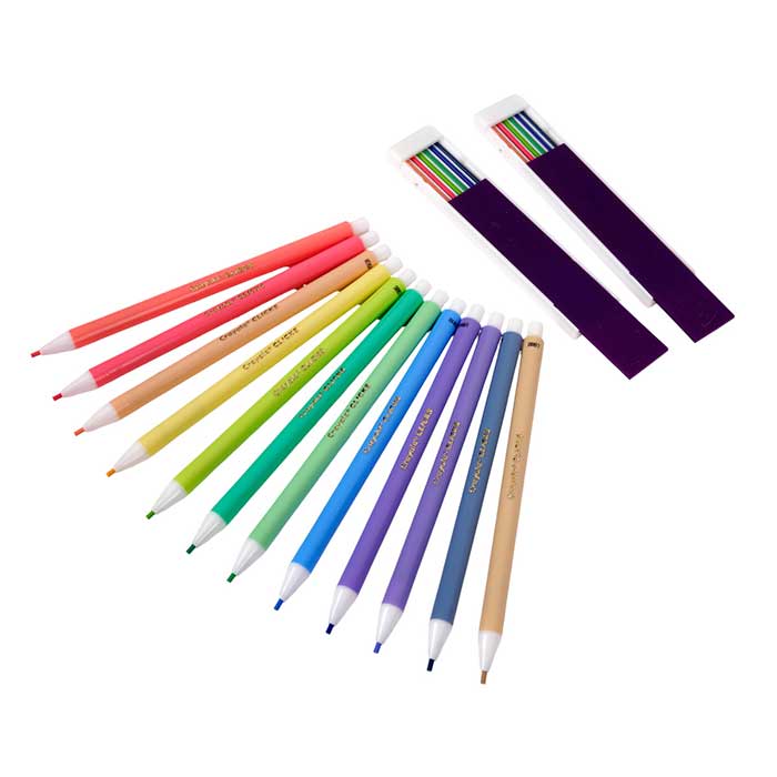 Clicks Mechanical Colored Pencil Set, 12 Pastel Colors - US 8590