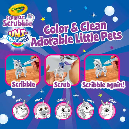 Scribble Scrubbie Mini Tub, Uni-Creature - US 7008