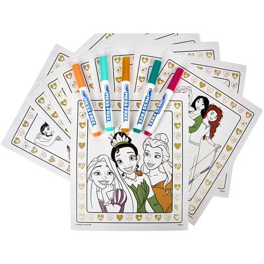Color Wonder Mess Free Disney Princess Glitter Coloring Pages & Markers - US 9299
