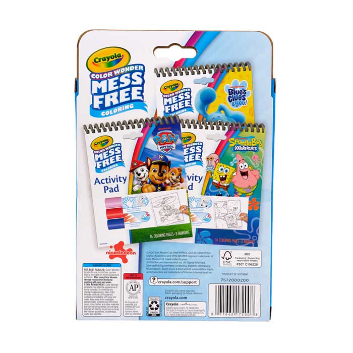 Color Wonder Nickelodeon Activity Pad 3-Pack - US 3998