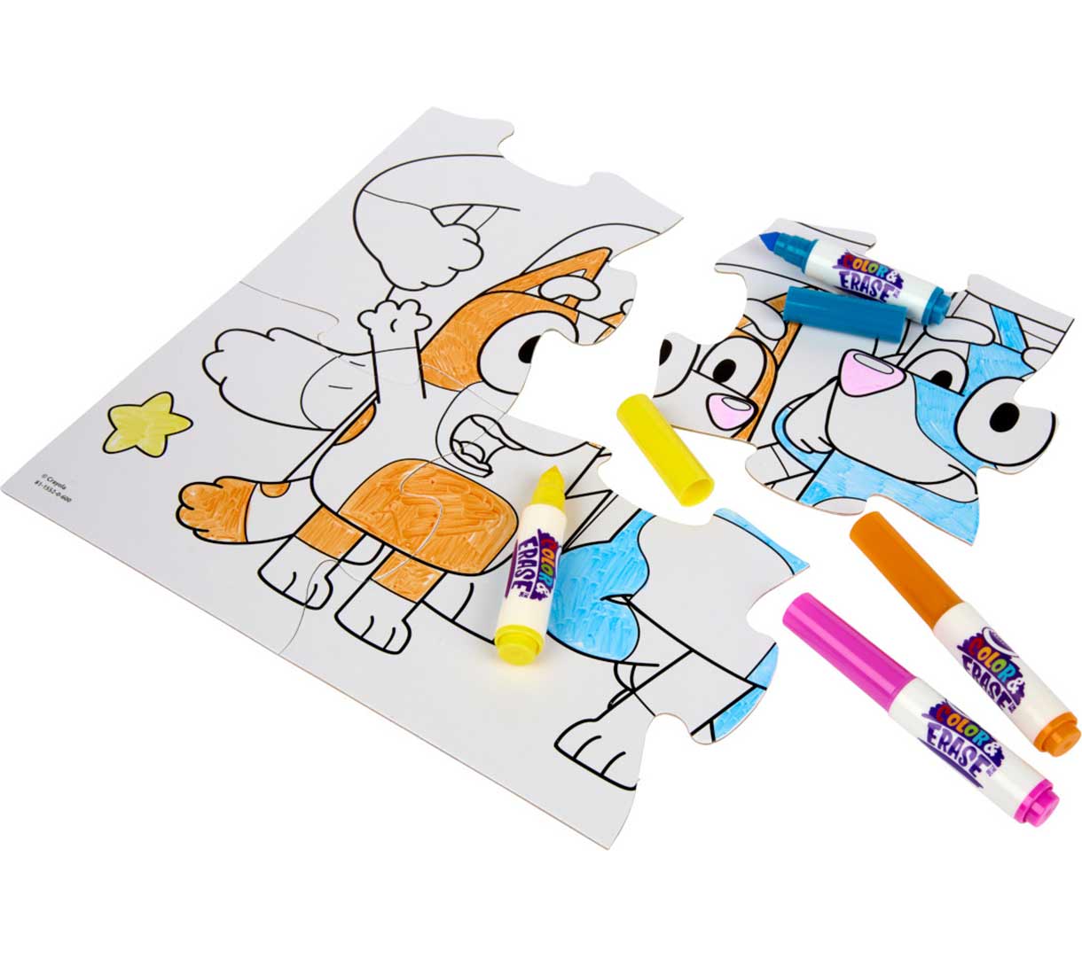 Bluey Color and Erase Reusable Puzzle Set with Markers - US 4370