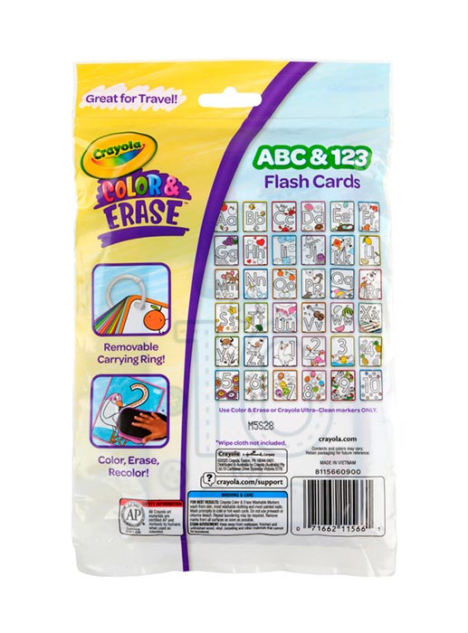 Color & Erase Reusable Activity Set – Alphabet & Number Learning Cards - US 8652