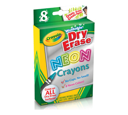 Neon Dry Erase Crayons, 8 Count - US 5652