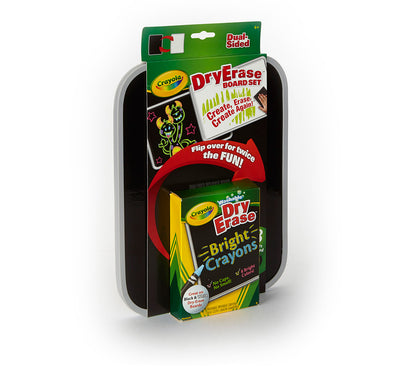 Dual-Sided Dry Erase Board Set with Bright Crayons - US 9477