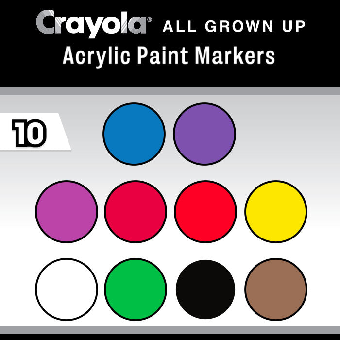 Bullet Tip Acrylic Paint Markers, 10ct - US 4942