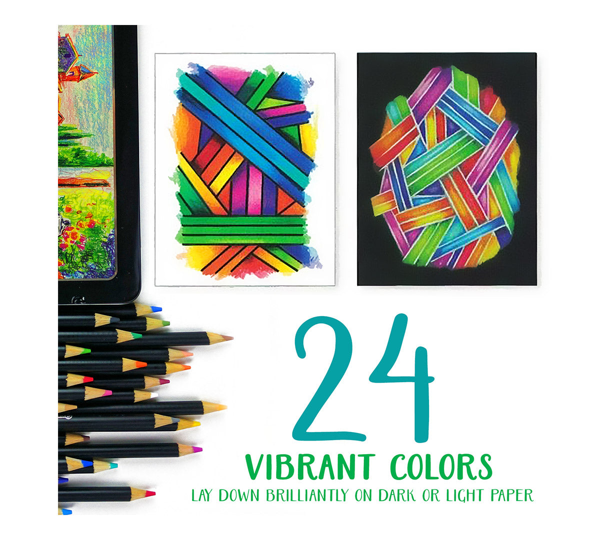 Signature Blend & Shade Colored Pencils with Tin, 24 Count - US 3868