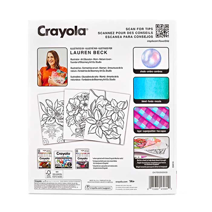 Flower Child Adult Coloring Book, 32 Pages - US 7576